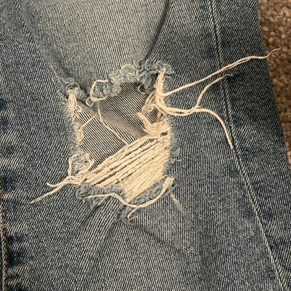 Mavi Ada Mid Rise Distressed Light Blue Wash  Boyfriend Jeans 24X27 - Picture 6 of 13